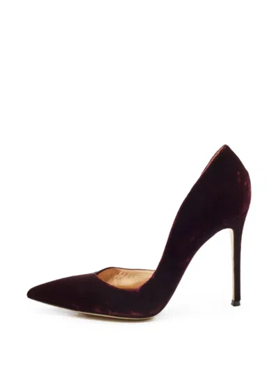 Pre-owned Gianvito Rossi D'orsay Suede Pumps In Red