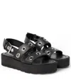 Gianvito Rossi Leather Platform Sandals In Black
