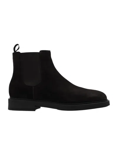 Gianvito Rossi Douglas Suede Side-panels Boots In Black