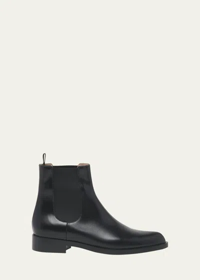 Gianvito Rossi Dover Leather Chelsea Ankle Boots In Black