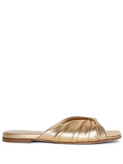Gianvito Rossi Draped Metallic Flat Mules In Multi