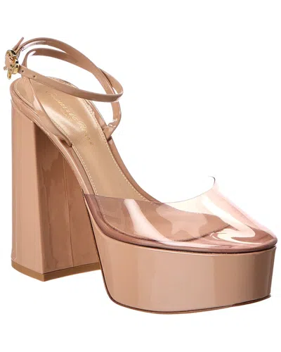 Gianvito Rossi Dua 70 Patent & Vinyl Platform Pump In Green