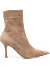 Gianvito Rossi Stiletto Heel Suede Boots In Brown