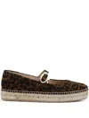 Gianvito Rossi Leopard-print Suede Espadrilles In Braun