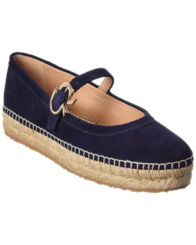 Gianvito Rossi Elda Suede Espadrille In Blue