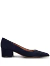 Gianvito Rossi Suede Block-heel Pumps In Blue