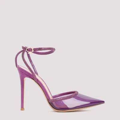 Gianvito Rossi Elevated Heel Sandals With Strass Embellishments - 10.5cm In Purple