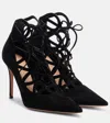 Gianvito Rossi Elisa 95 Suede Lace-up Pumps In Black
