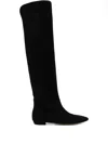 Gianvito Rossi Suede Over-the-knee Boots In Black