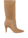 Gianvito Rossi Pointed Toe Suede Finish Ankle Boots In Brown