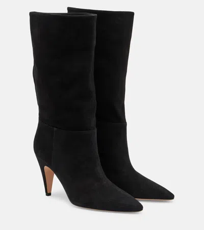 Gianvito Rossi Elise Suede Mid-calf Boots In Black