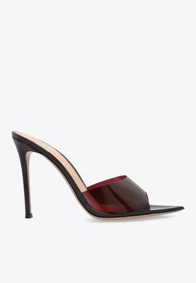 Gianvito Rossi Elle 105 Pointed-toe Plexi Sandals In Burgundy