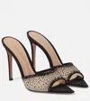 Gianvito Rossi Elle 85 Embellished Mesh Mules In Black