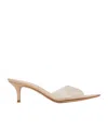 Gianvito Rossi Womens Beige Elle 55 Leather And Pvc Heeled Mules In Neutral