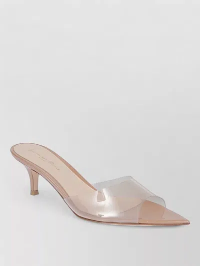 Gianvito Rossi Elle 55 Kitten Heel Pointed Toe Mules In Neutral