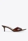 Gianvito Rossi Womens Brown Elle Leather And Pvc Heeled Mules In Brown