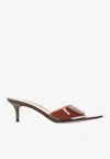 Gianvito Rossi Womens Brown Elle Leather And Pvc Heeled Mules
