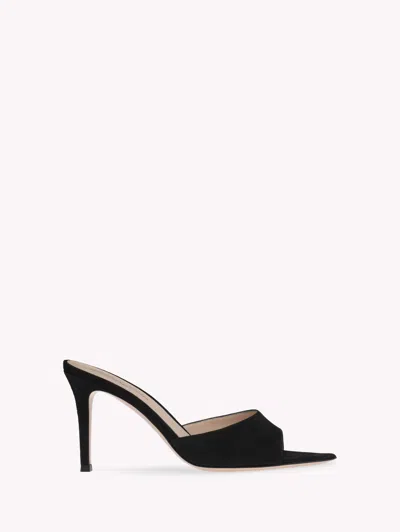 Gianvito Rossi Elle 85mm Suede Mules In Black Suede