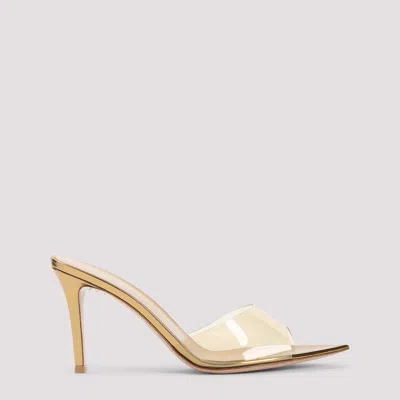 Gianvito Rossi Elle 85 Metallic Mules For Women In Yellow