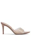Gianvito Rossi Elle 85 Mm Pointed Toe Transparent Strap Mules In Multi
