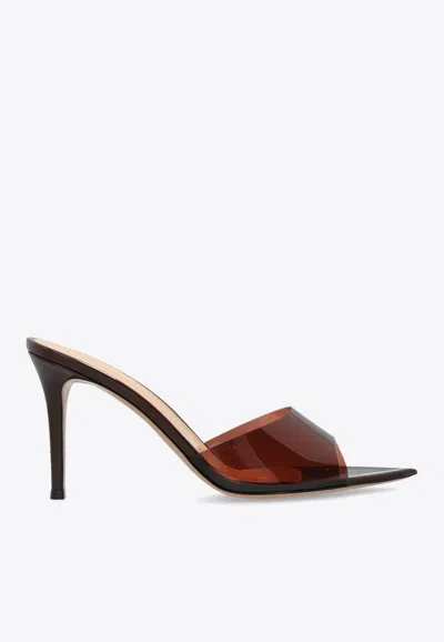 Gianvito Rossi Elle 85 Pointed-toe Plexi Sandals In Brown