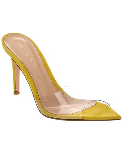 Gianvito Rossi Elle 85 Vinyl & Suede Sandal In White