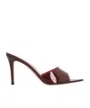 Gianvito Rossi Elle 105 Pointed-toe Plexi Sandals In Burgundy