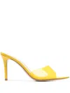 Gianvito Rossi 105mm Elle Pvc Mules In Yellow