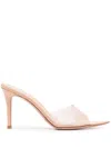 Gianvito Rossi Clear Pointed Toe Stiletto Heel Mules In Neutrals