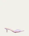 Gianvito Rossi Elle Glass Nuit Slide Sandals In Freesia Melrose