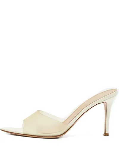 Pre-owned Gianvito Rossi Elle Heel Sandals In White