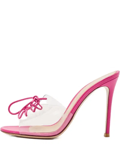 Pre-owned Gianvito Rossi Elle Lace-up Sandals In White