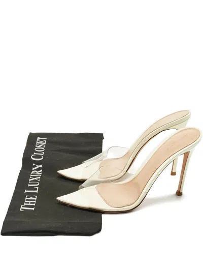 Pre-owned Gianvito Rossi Elle Pointed Sandals In White