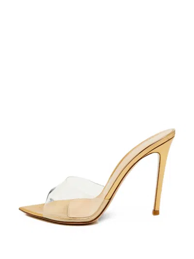 Pre-owned Gianvito Rossi Elle Pointed-toe Mules In Gold