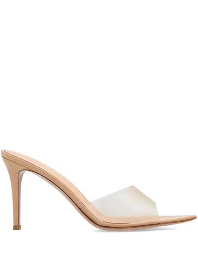Gianvito Rossi Elle Sandals With 85mm Transparent Strap In Nude