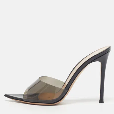 Pre-owned Gianvito Rossi Elle Size 37 Black Pvc Slide Sandals