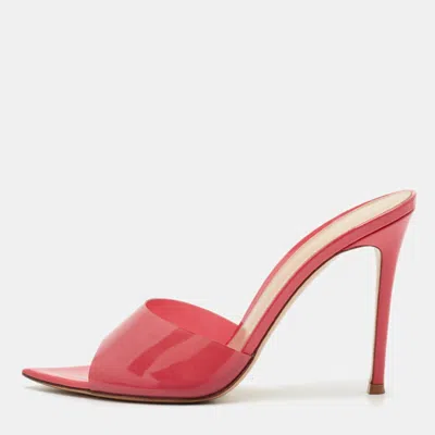 Pre-owned Gianvito Rossi Elle Size 38.5 Pink Pvc Slide Sandals