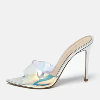 Pre-owned Gianvito Rossi Elle Size 39 Iridescent Pvc Slide Sandals In Multi