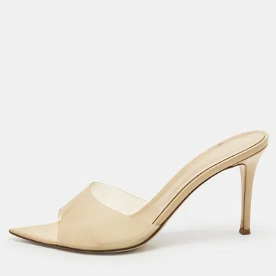 Pre-owned Gianvito Rossi Elle Size 41 Transparent Pvc Slide Sandals