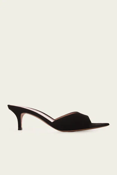 Gianvito Rossi 55mm Suede Sandal Mules In Black