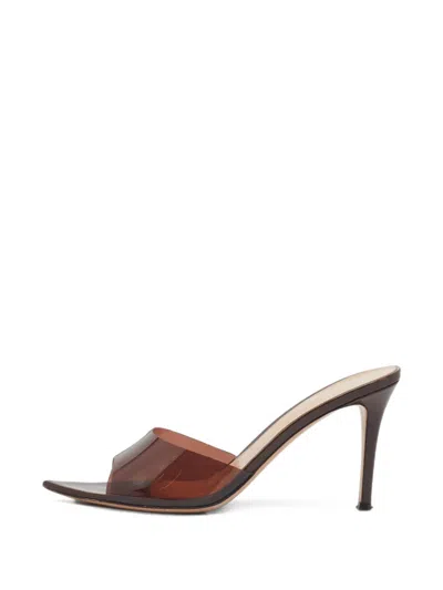 Pre-owned Gianvito Rossi Elle Translucent Sandals In Brown