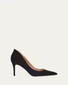 Gianvito Rossi Ellipsis Suede Stiletto Pumps In Nero
