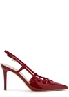 Gianvito Rossi Eloise 85 Cut-out Glossed Leather Slingback Pumps In Red