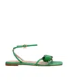 Gianvito Rossi ‘jaipur' Crystal Embellished Leather Flat Sandals In Green