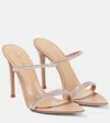 Gianvito Rossi Embellished Leather Mules In Peach+peach