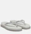 Gianvito Rossi Embellished Leather Platform Thong Sandals In Silver