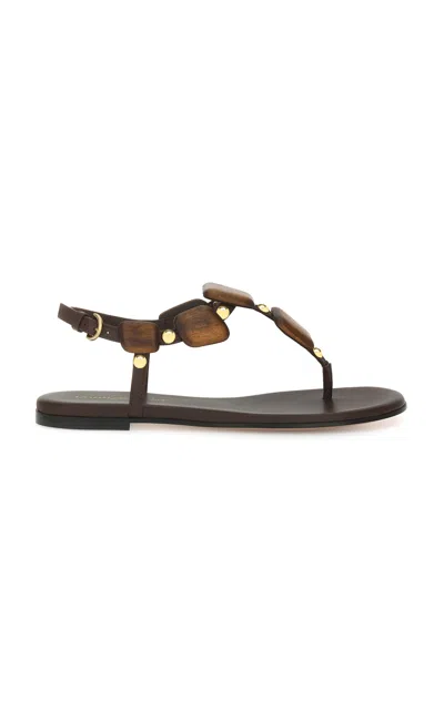 Gianvito Rossi Embellished Leather Sandals In Animal Print
