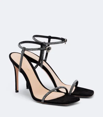 Gianvito Rossi Embellished Leather Sandals In Animal Print