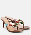 Gianvito Rossi Embellished Leather Thong Sandals In Multi
