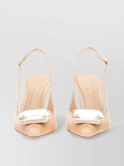 Gianvito Rossi Embellished Pointed Toe Slingback Sandals